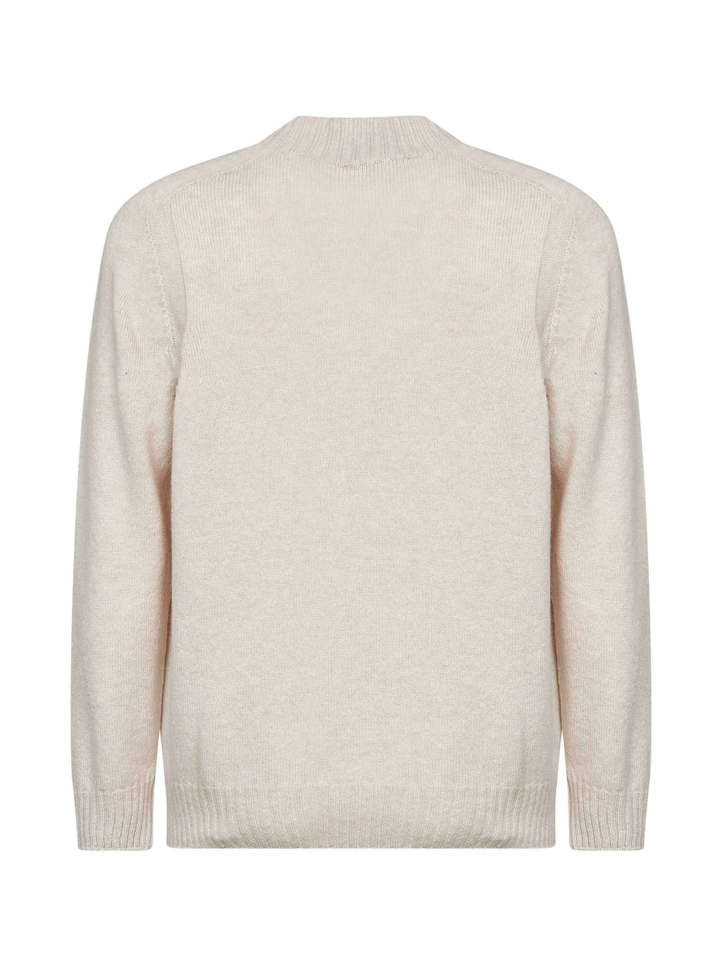 Beige wool knit turtleneck sweater