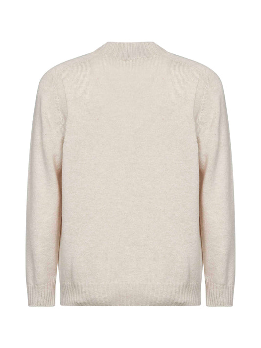 Beige wool knit turtleneck sweater