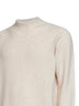 Beige wool knit turtleneck sweater