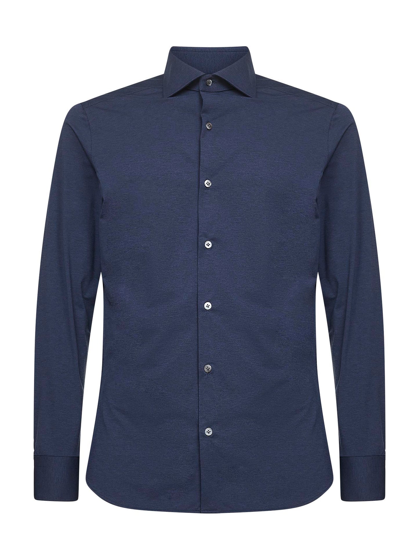 Camicia in jersey stretch blu