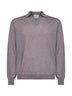 Polo senza bottoni in maglia di lana vergine beige