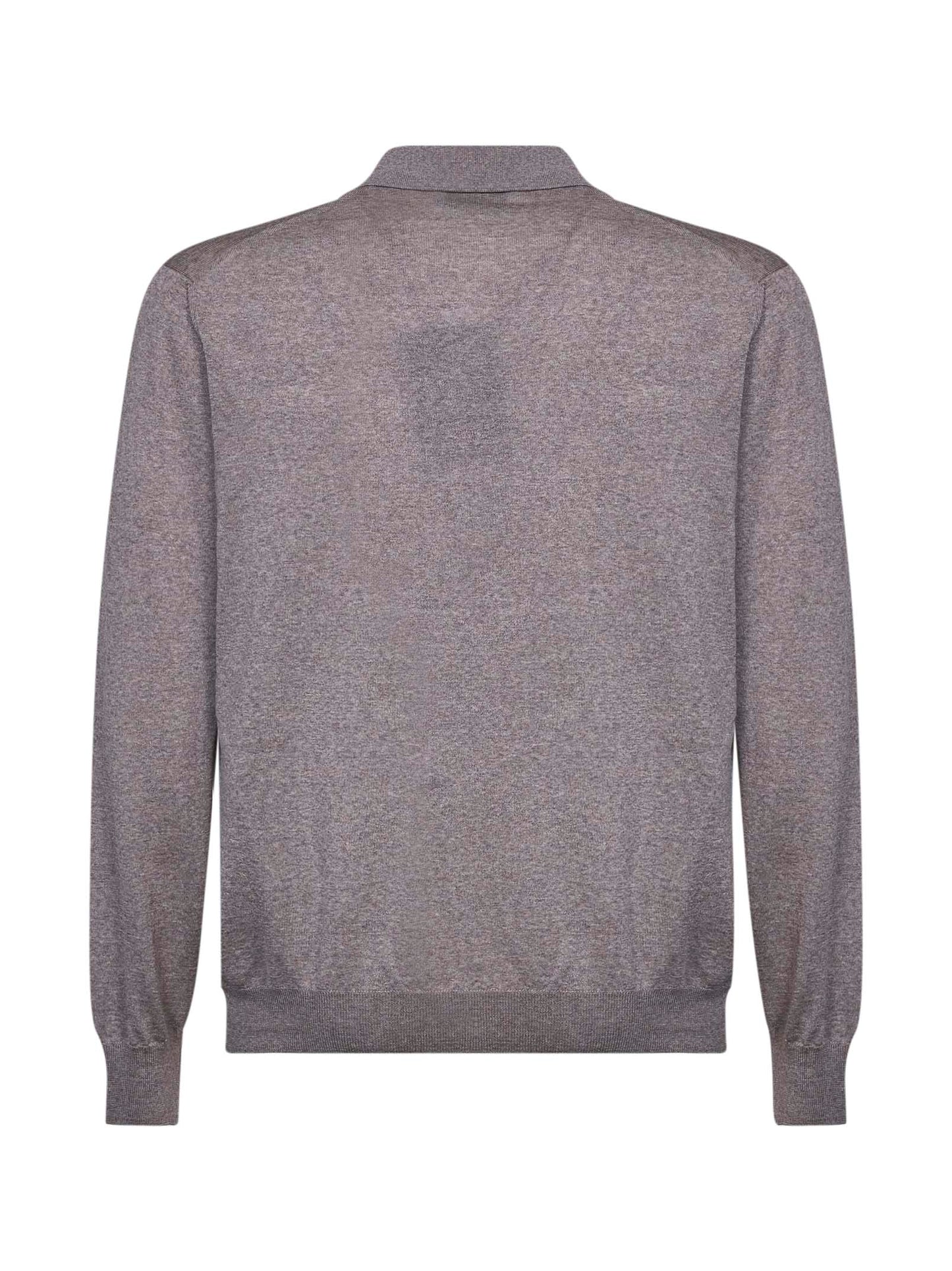 Polo senza bottoni in maglia di lana vergine beige