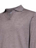Polo senza bottoni in maglia di lana vergine beige