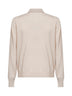 Polo in maglia di lana e viscosa e cashmere beige