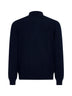 Blue virgin wool, viscose and cashmere polo shirt