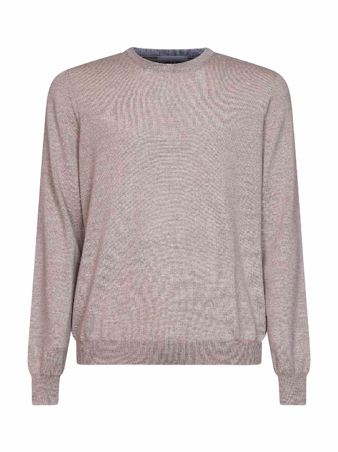 Maglia girocollo in lana vergine beige