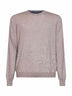 Maglia girocollo in lana vergine beige