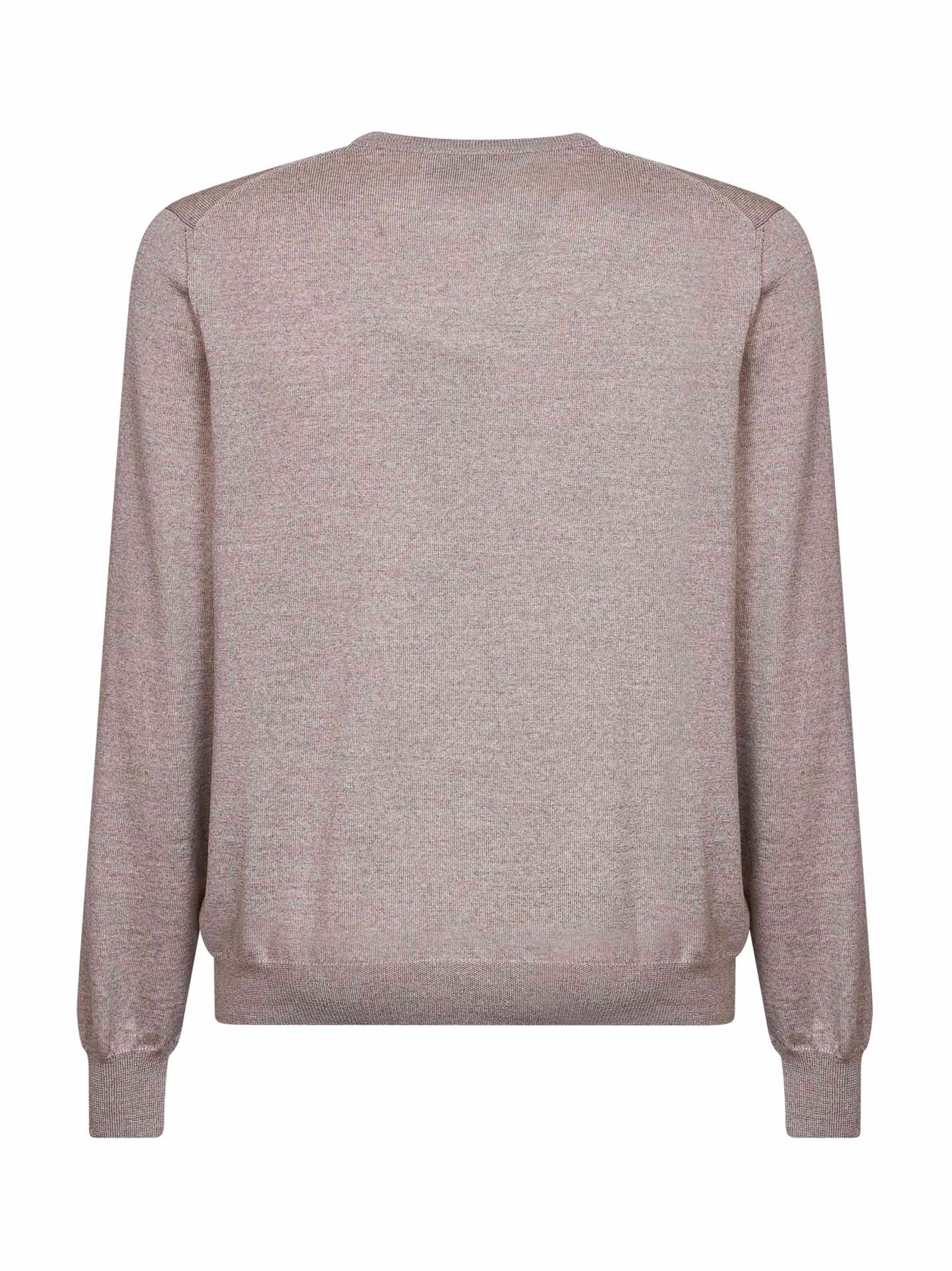 Maglia girocollo in lana vergine beige