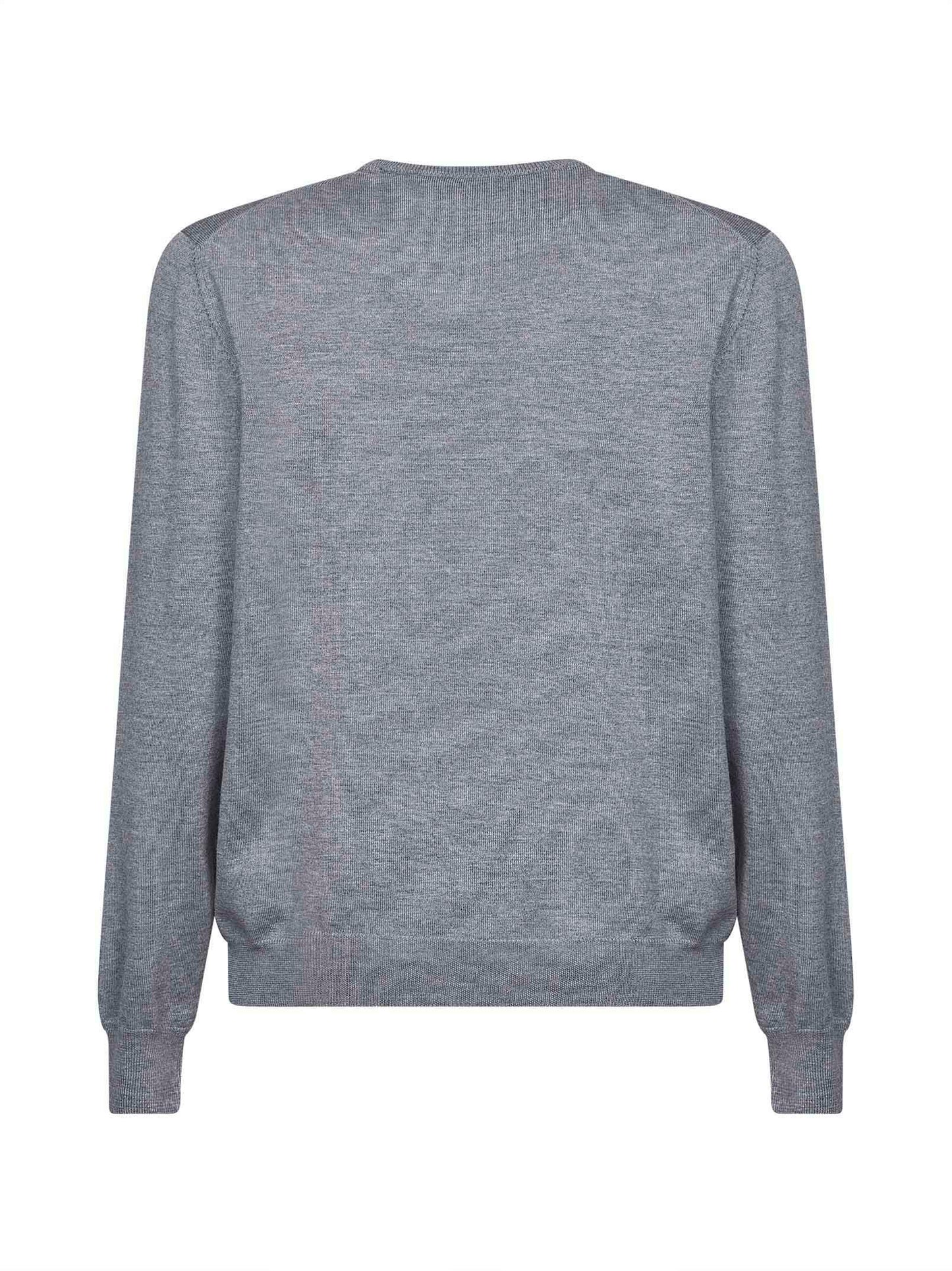 Maglia girocollo in lana vergine grigio chiaro