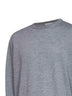 Maglia girocollo in lana vergine grigio chiaro