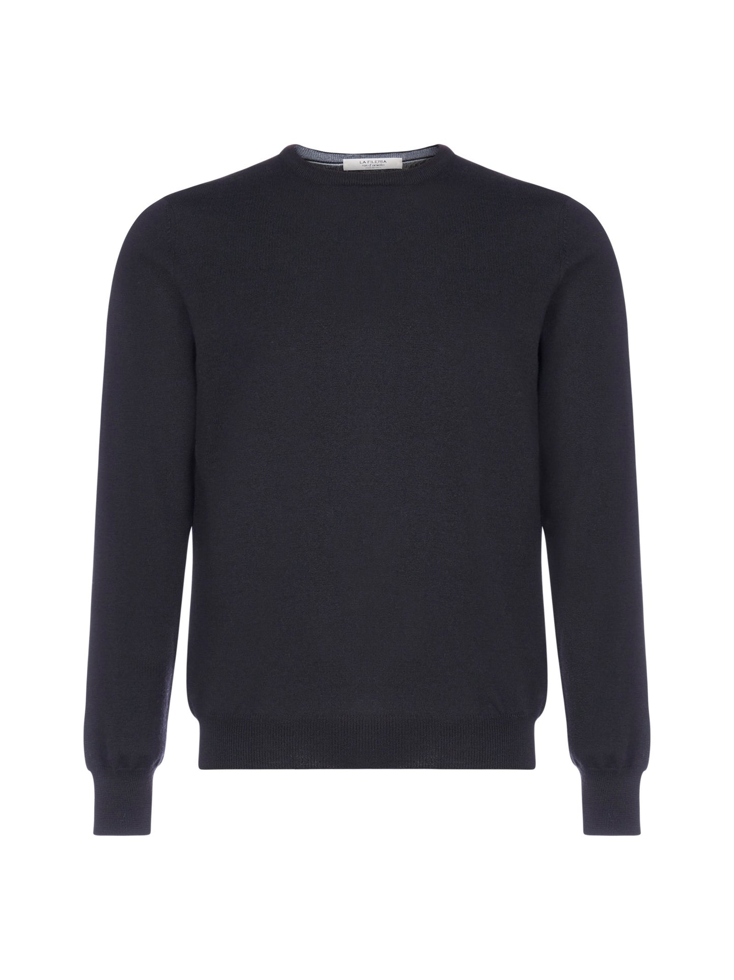 Maglione girocollo blu in lana