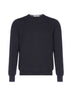 Maglione girocollo blu in lana