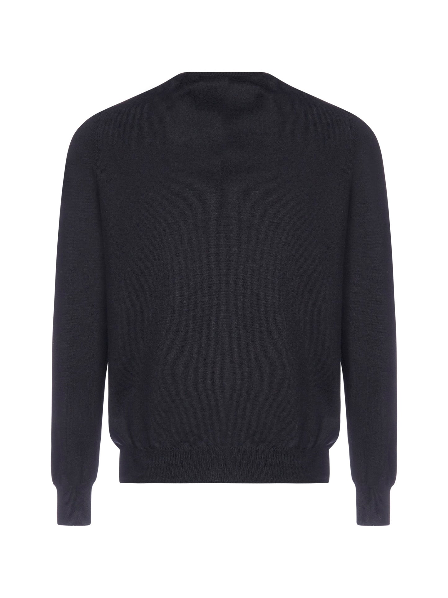 Maglione girocollo blu in lana