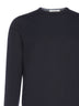 Maglione girocollo blu in lana