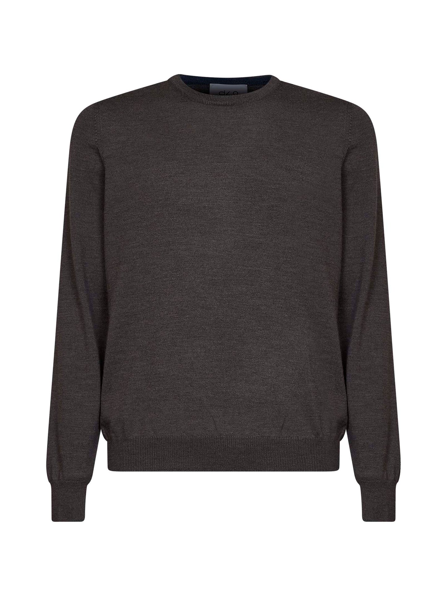 Maglia girocollo in lana vergine marrone