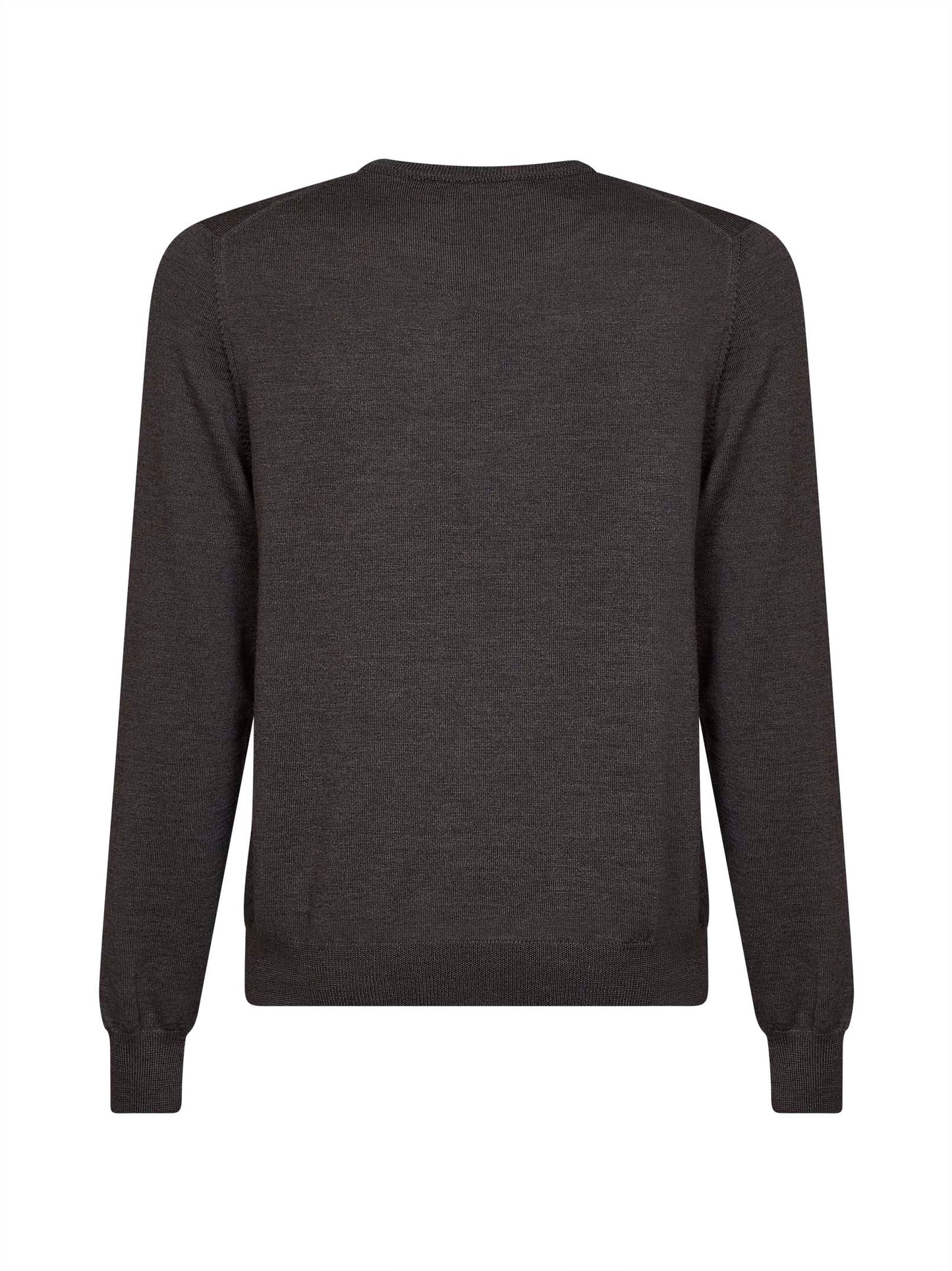 Maglia girocollo in lana vergine marrone