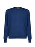Maglia girocollo in lana vergine blu