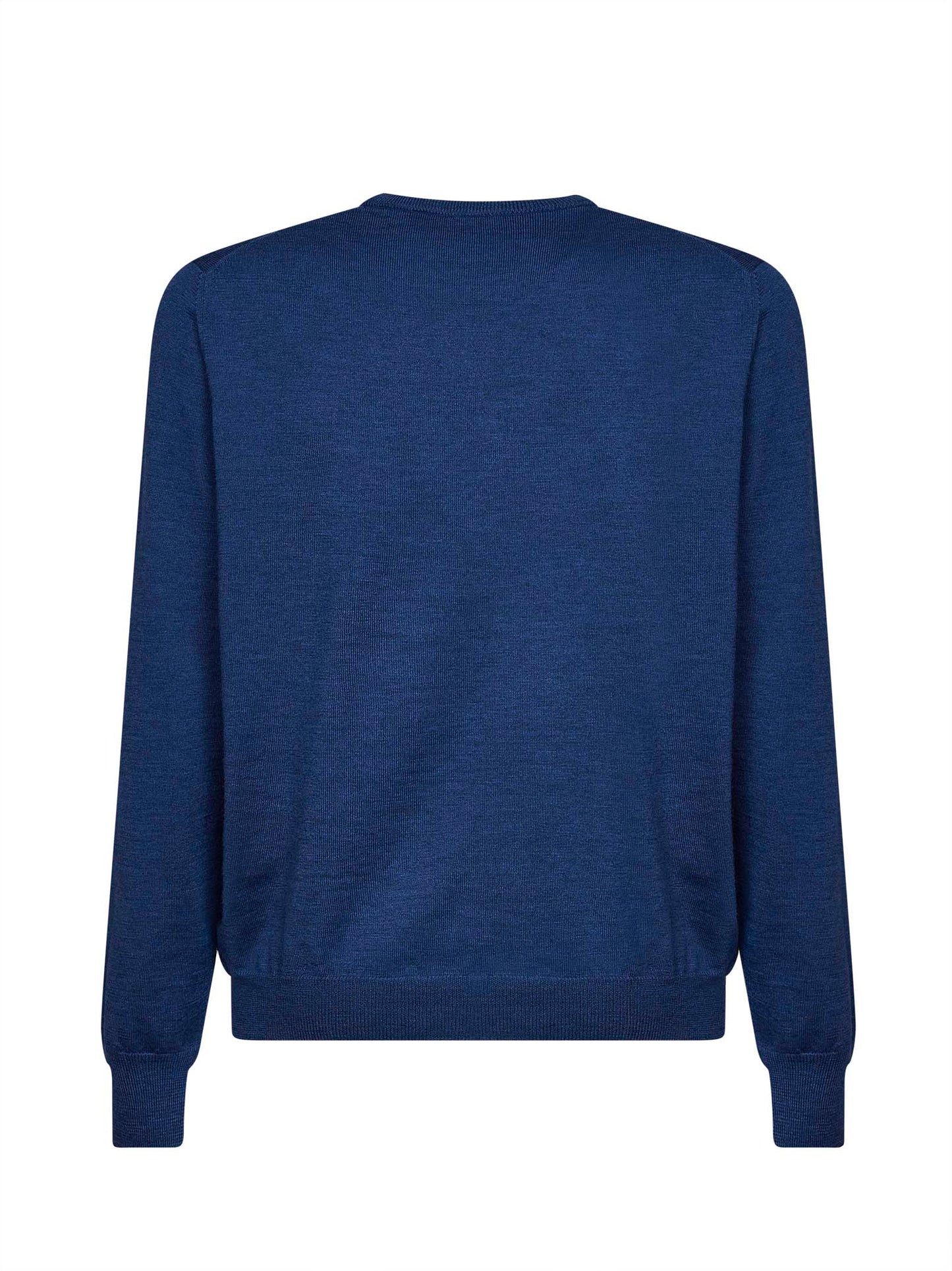 Maglia girocollo in lana vergine blu