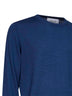 Maglia girocollo in lana vergine blu