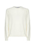 White wool and cashmere blend crewneck sweater