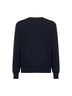 Blue wool and cashmere blend crewneck sweater