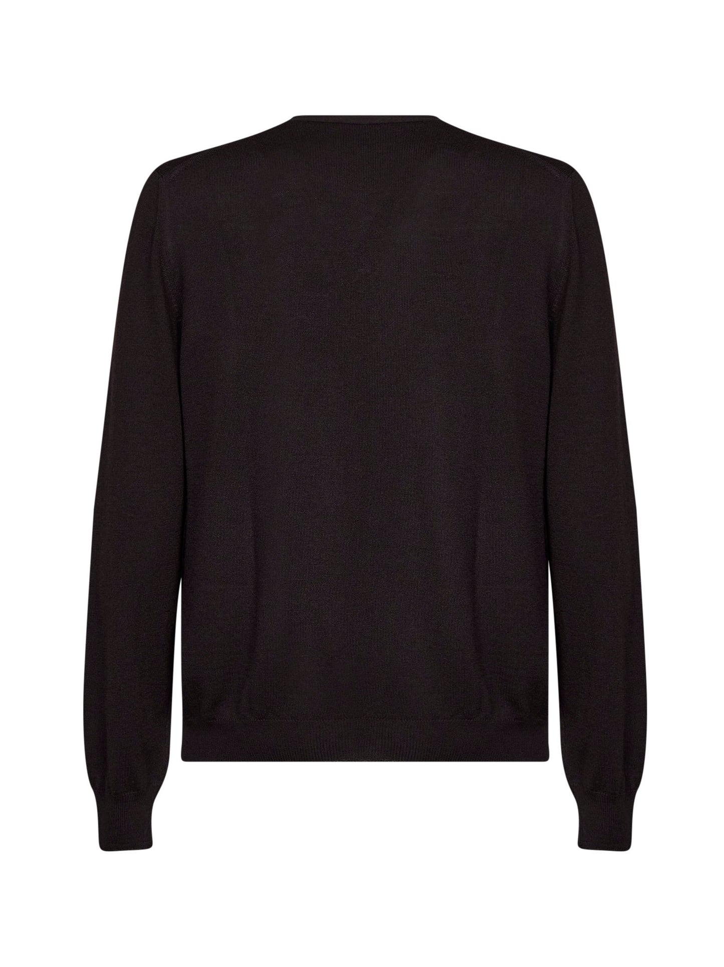 Cardigan scollo a V in maglia di lana vergine marrone