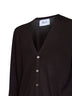 Cardigan scollo a V in maglia di lana vergine marrone