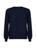 Cardigan scollo a V in maglia di lana vergine blu