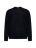 Black virgin wool crewneck sweater