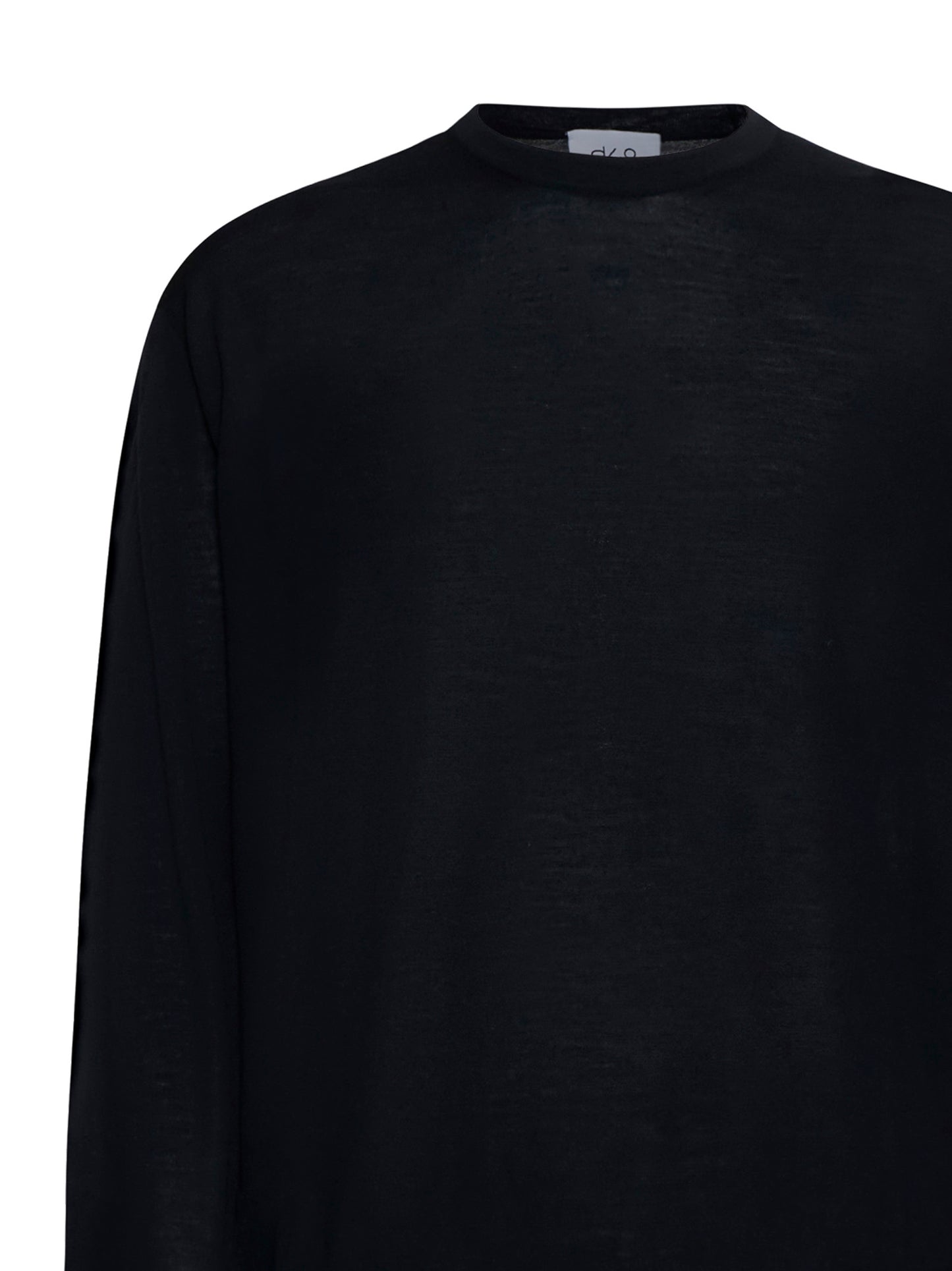 Black virgin wool crewneck sweater