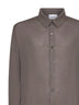 Taupe virgin wool knit shirt