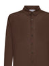Brown virgin wool knit shirt