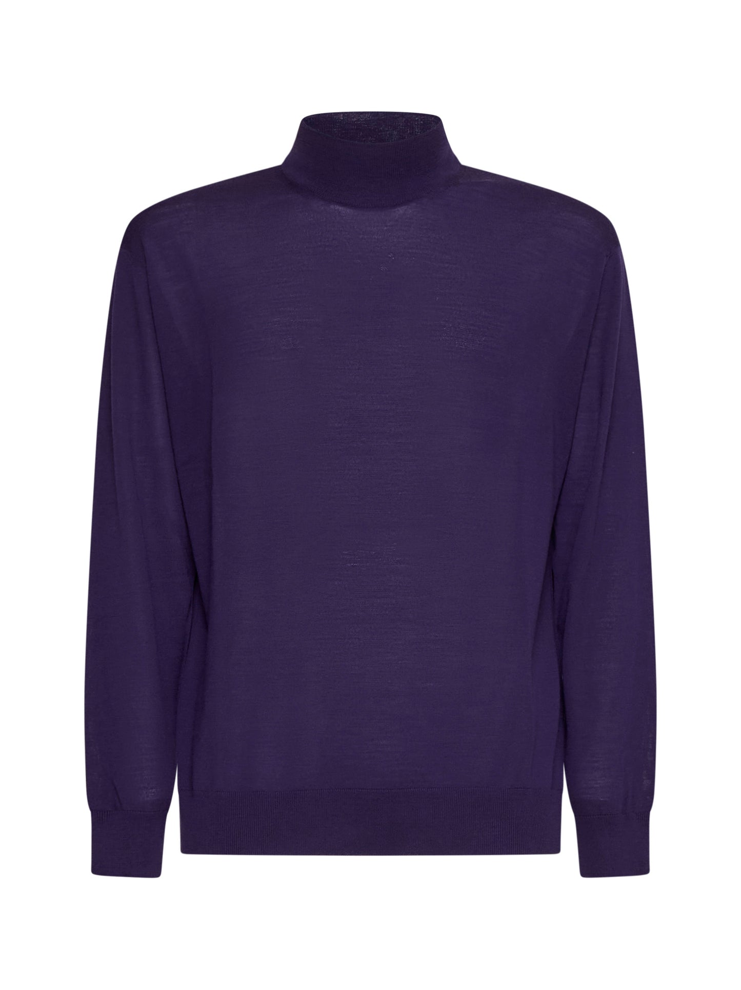 Maglia lupetto in lana vergine viola