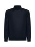 Blue virgin wool mock neck sweater