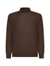 Maglia lupetto in lana vergine marrone