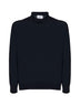 Polo in maglia di lana vergine blu