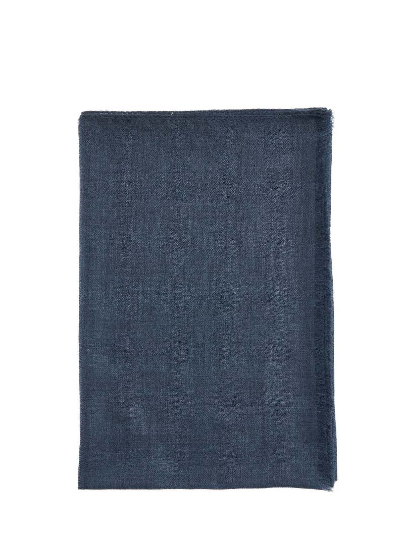 Sciarpa in cashmere blu<BR/>