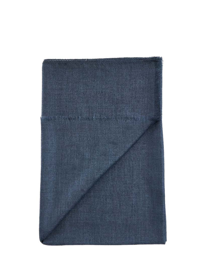 Sciarpa in cashmere blu<BR/>