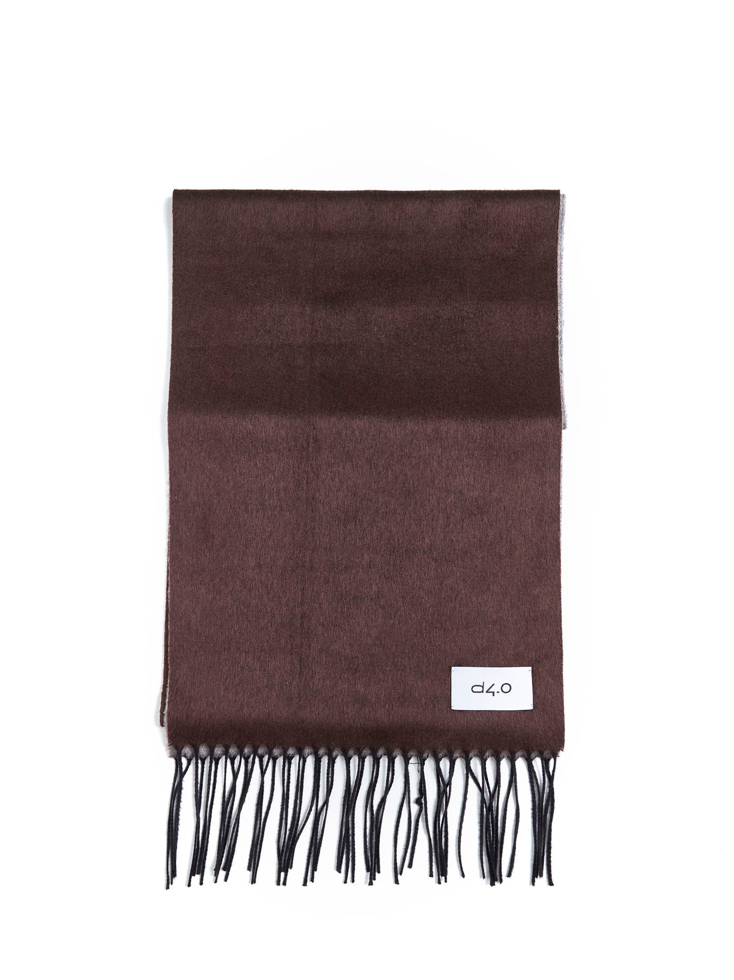 Sciarpa con frange marrone e beige