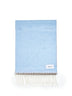 Sciarpa con frange beige e azzurra