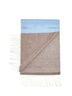 Sciarpa con frange beige e azzurra