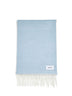 Sciarpa con frange beige e azzurra