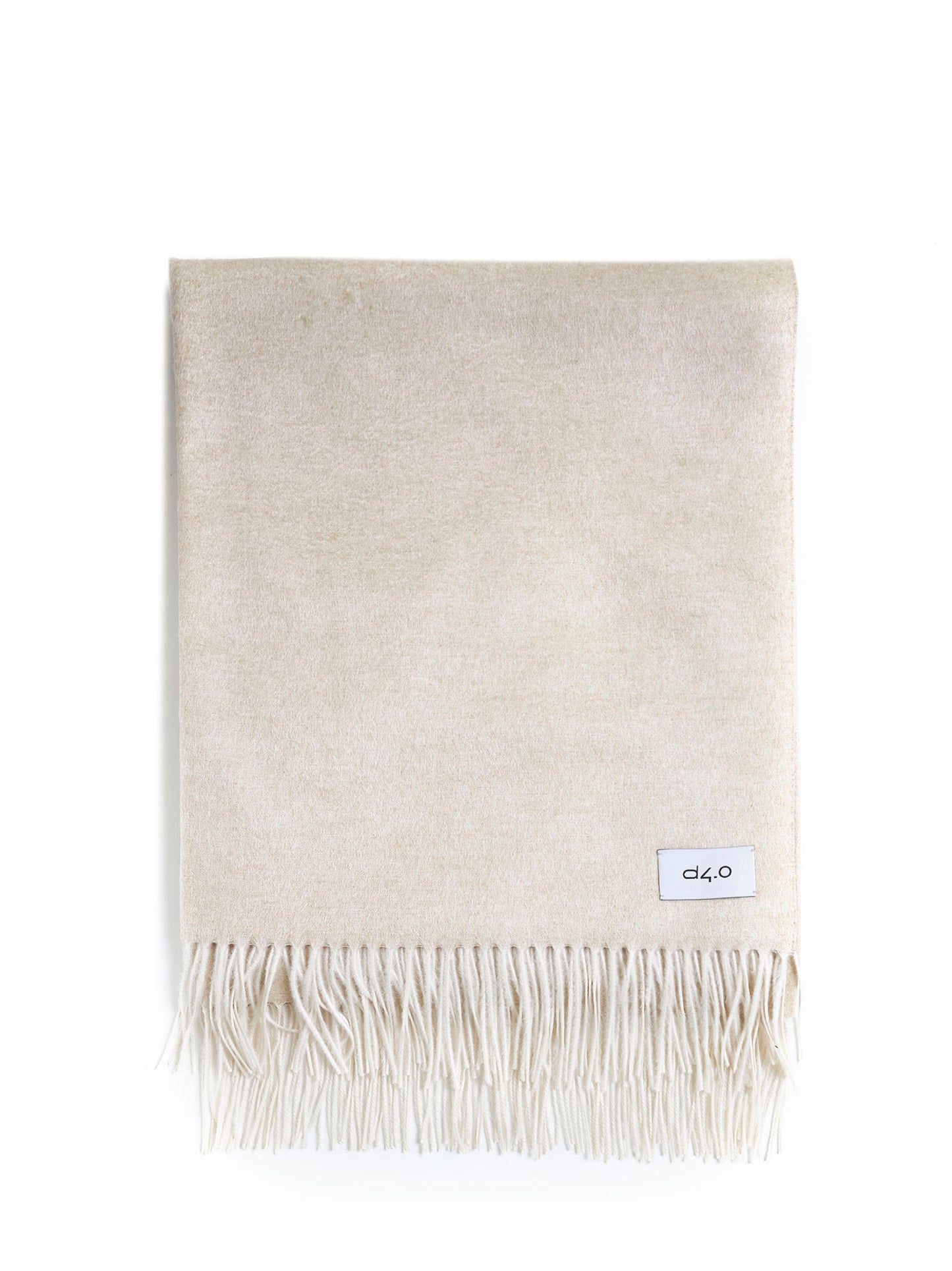 Plaid con frange beige