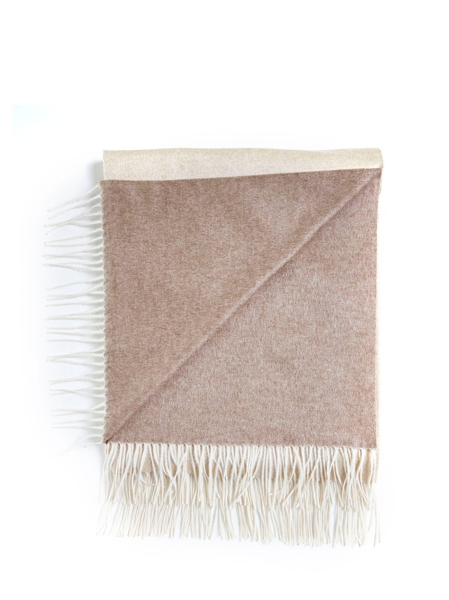 Plaid con frange beige