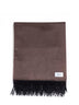 Plaid con frange marrone e verde salvia