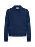Maglia polo con scollo a V e polsini a costine