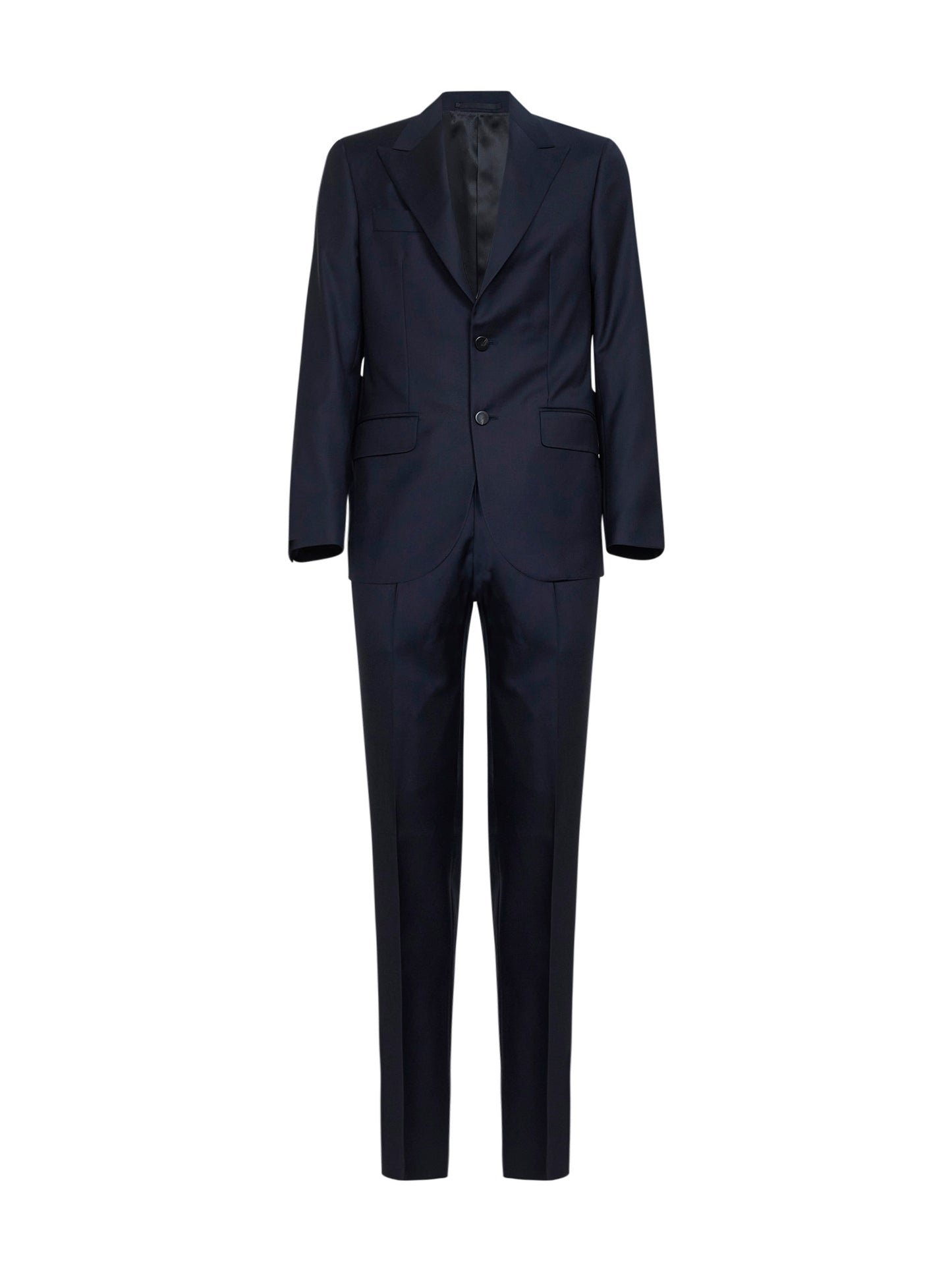 Abito monopetto in lana vergine blu