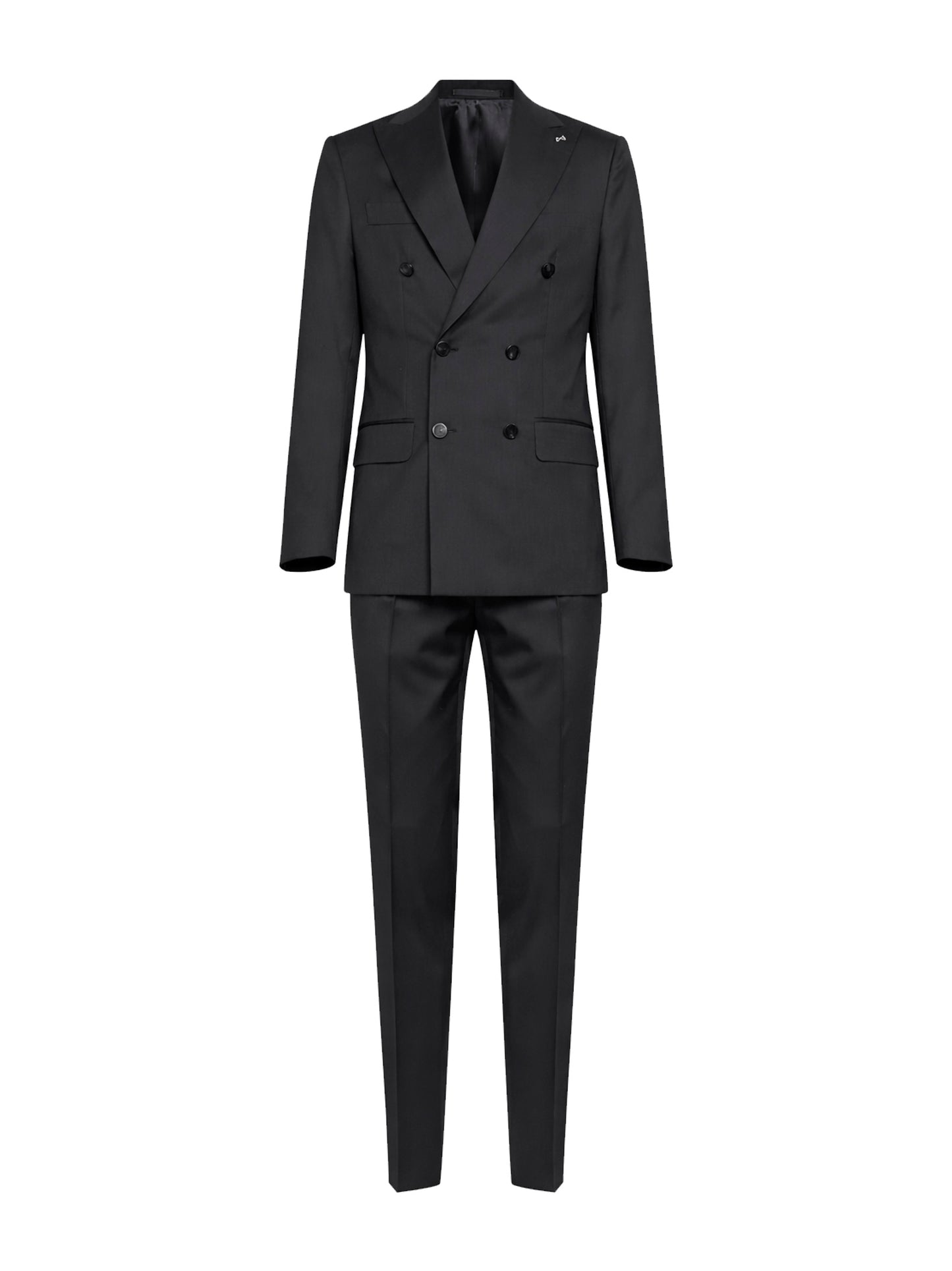 Brown virgin wool Positano double-breasted suit