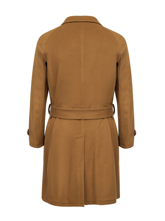 Camel wool and cashmere Boston coat