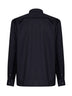 Giacca camicia in lana vergine navy scuro<BR/>
